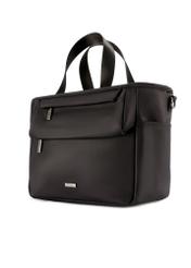 Black lunchbox bag TOREN-0346-99(W26) - diagonal product view, on a white background.