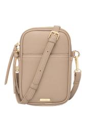 Beige mini women's phone bag TOREC-1368-1B(Z26), front product view on white background.