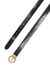 Double-sided croco leather women's belt PASDS-0332-89(Z25)