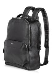 Large black leather men's backpack PLCMS-0019A-99(Z25) - diagonal product view on a white background.