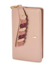 Pink large wallet with decorative handle POREC-0417-31(Z25)