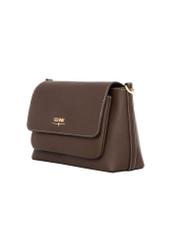 Brown women's shoulder bag TOREC-1063-1H(Z26), diagonal product view on a white background.