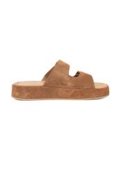 Women's suede platform mules BUTYD-1241-1D(W26), side view of the product on a white background.