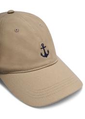 Beige unisex baseball cap CZALT-0018-1B(W26), close-up of the product detail on a white background.