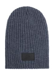 Navy blue men's winter hat CZAMT-0011-7E(Z26) - product view from the front on a white background.