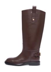 Women's dark brown leather boots BUTYD-1333-1I(Z26) – side view of the product on a white background.
