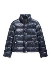 Navy blue women's jacket with stand-up collar KURDT-0669-7E(Z26)
