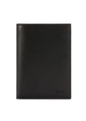 Black men's leather wallet PORMS-0658-99(Z25), product view from the front on a white background.