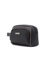 Black and brown men's cosmetic bag TORMN-0379-98(Z25), diagonal product view on white background.