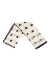 Women's silk scarf with polka dots SZADT-0218-0P(W26) - front product view, on a white background.