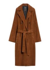 Brown suede women's coat oversize KURDS-0551-0775(Z25)