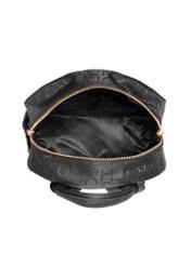 Black women's backpack with monogram TOREN-0280A-99(W25), product view inside on white background.