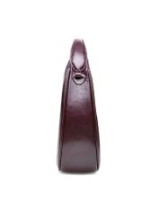 Small burgundy leather hobo bag TORES-1174-49(Z25), side view of the product on a white background.