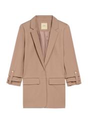 Women's camel blazer without fastening ZAKDT-0034-24(Z24), product view from the front on a white background.
