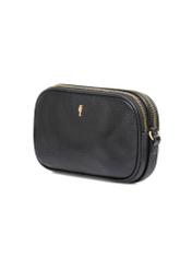 Small black leather women's handbag TORES-1152-9I(Z26), diagonal product view on a white background.