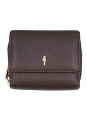 Women's brown leather wallet PORES-0802R-1I(Z26), front product view on white background.