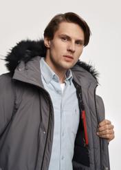 Grey men's hooded jacket KURMT-0320-91(Z23)-03