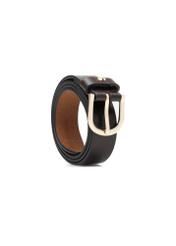 Brown leather women's belt PASDS-0333-90(Z25), diagonal product view on white background.