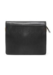 Black leather messenger bag TORES-1182-99(Z25), back view of the product on a white background.