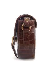 Brown croco leather handbag TORES-0707E-89(Z25)