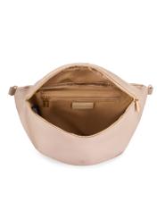 Beige large women's bag TOREN-0345-1A(W26) - product view from above, on a white background.