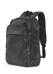 Men's black backpack with laptop pocket TORMN-0264C-99(Z25), diagonal product view on white background.