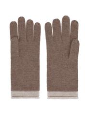 Beige cashmere women's gloves REKDT-0020-1K(Z26), product view from the back on a white background.