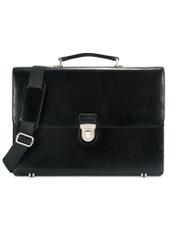Men's leather briefcase TORMS-0478-99(Z25), product view from the front on a white background.