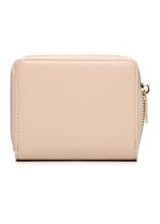 Beige small women's wallet POREC-0399A-1B(Z26) - front product view, on white background. product view from the back on a white background.