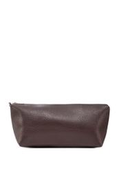 Large brown shopper bag TOREC-0995A-89(Z25), front view of the detachable pouch on a white background.