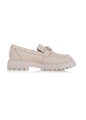 Beige leather women's moccasins BUTYD-1107-80(Z24)-01