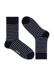 Long navy blue striped men's socks SKAMT-0176-69(Z23)-01