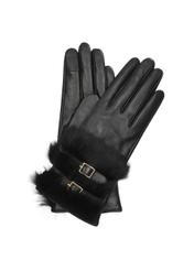 Women's leather gloves with buckles REKDS-0065-99(Z23)-01