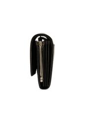 Black large leather women's wallet PORES-0974-99(Z25), product view from the side on a white background.