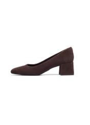 Women's dark brown suede pumps BUTYD-1306-1I(Z26). Side view on white background-02.