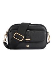 Small black women's handbag TOREC-1174-99(W26), front product view on white background.