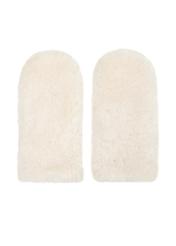 Cream-colored women's winter gloves REKDF-0036-0B(Z26), front view on a white background.