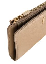 Women's beige leather wallet PORES-0904-80(W24)-06