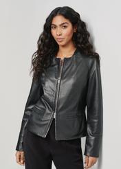 Women's black leather jacket KURDS-0485-1354(W24)-03