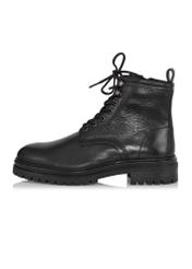 Black leather men's boots BUTYM-0402B-99(Z24)