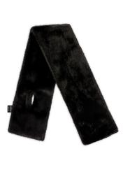 Black women's winter scarf SZADF-0035-99(Z25) - front product view, on a white background.