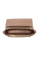 Beige small women's shoulder bag TOREC-0962A-81(Z25) - product view from above on white background.