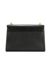 Black elegant women's messenger bag TOREC-1165-99(W26) - product view from the back, on a white background.