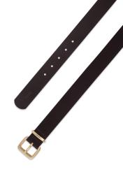 Brown leather women's belt PASDS-0312-1I(Z26), product view from above on white background.