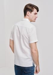 Cream short sleeve shirt for men KOSMT-0327-12(W24)-02