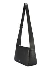 Women's black leather messenger bag TORES-1199-99(Z25), diagonal product view on a white background.