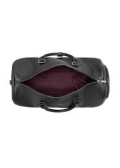 Black leather travel bag TORMS-0535-9I(Z26), product view from the inside on a white background.