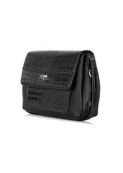 Women's handbag with croco elements TOREC-0860A-97(Z25), diagonal product view on white background.