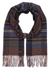 Men's checkered scarf SZAMT-0088-7I(Z26), front product view on white background.