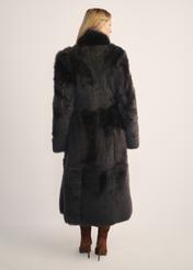 Women's brown double-sided leather sheepskin coat KOZDS-0088-3096(Z25) - back view of the product on a white background. Full silhouette visible.